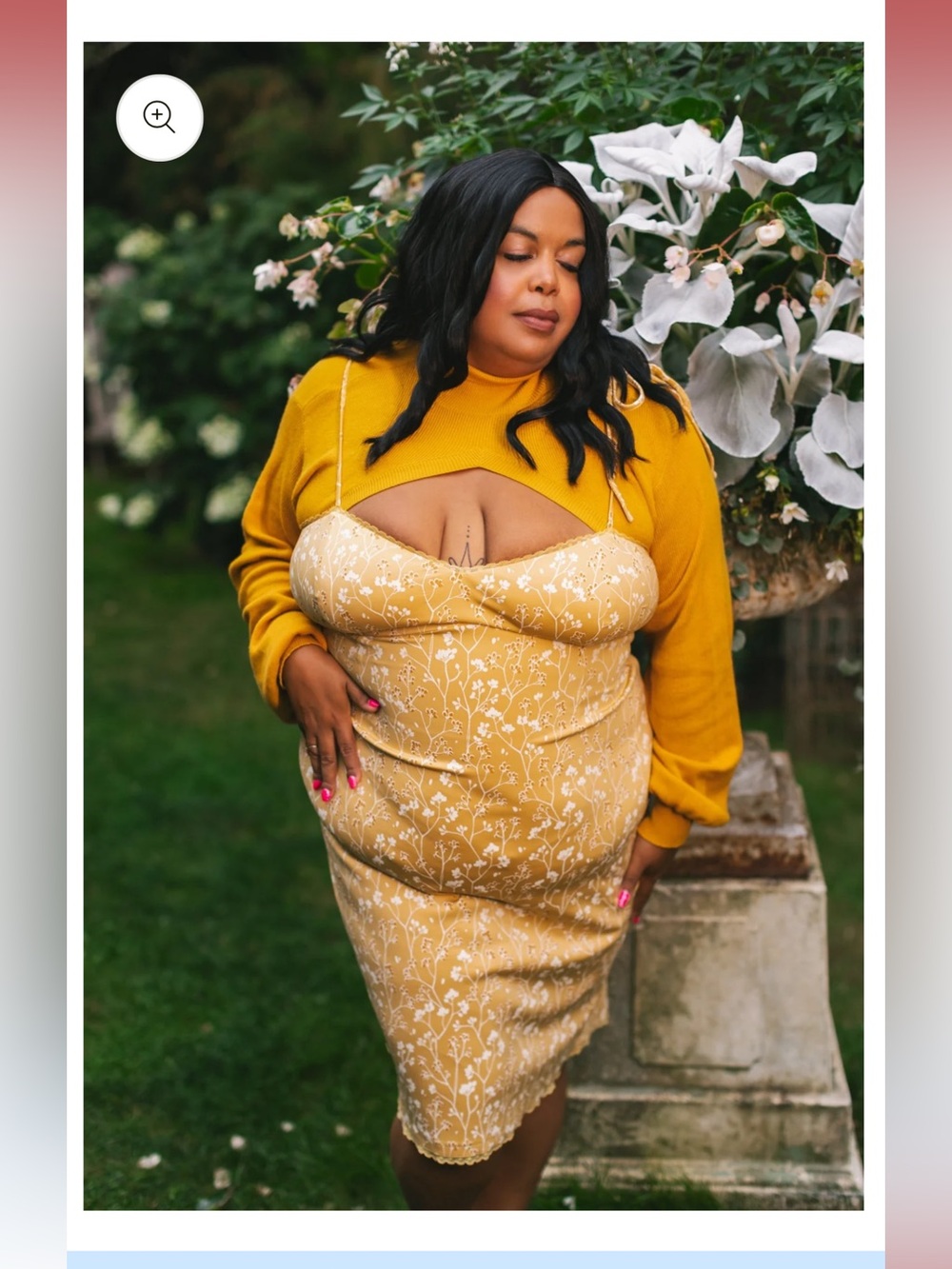 Mochipan Cottage Bodycon Dress (Mustard - Picture 2 of 10